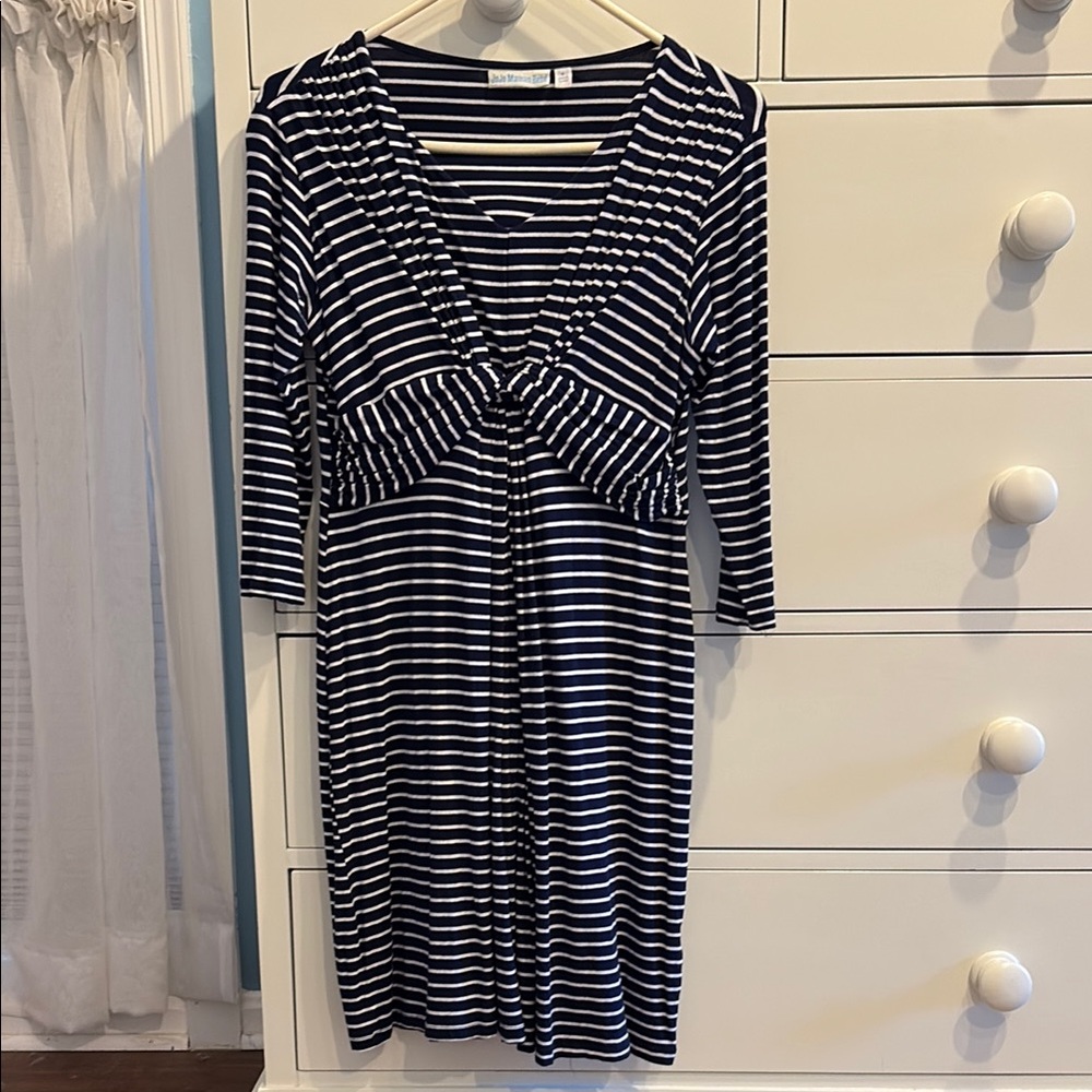 Jojo Maman Bebe Navy Breton Striped Women's Maternity Dress